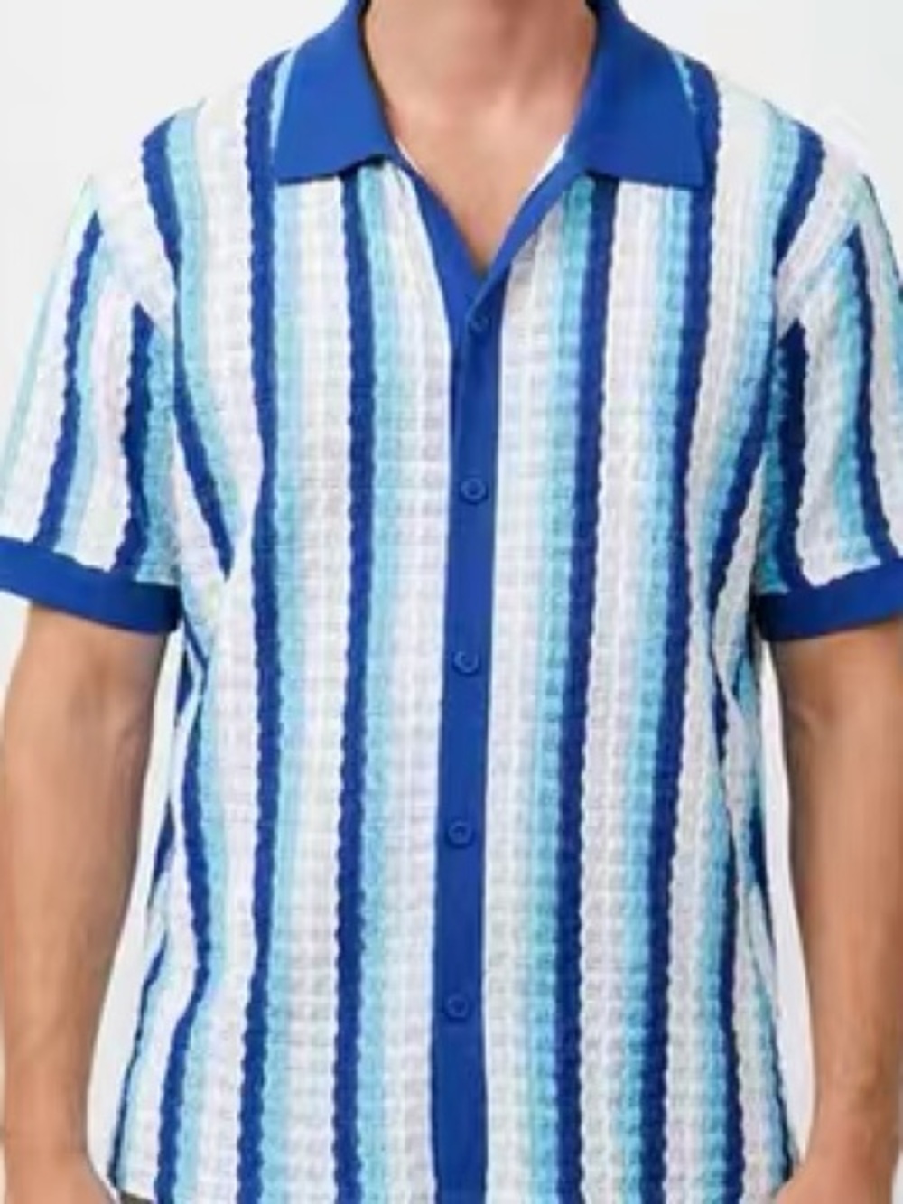 M51 NWT Original Use Open Knit Button Front Short Sleeve Shirt - Size: Small